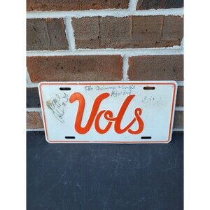 Vtg 1980s Signed Tennessee Volunteers Vols License Plate Car Tag Reggie Cobb